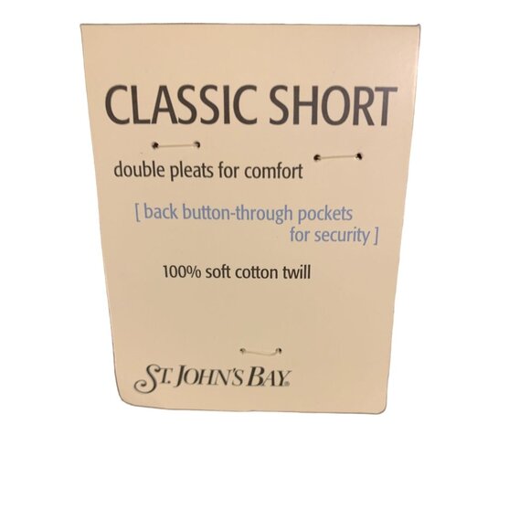 St. Johns Bay Classic Short 38 Brownstone Mens Double Pleats & Back Button Pocke - Picture 2 of 8